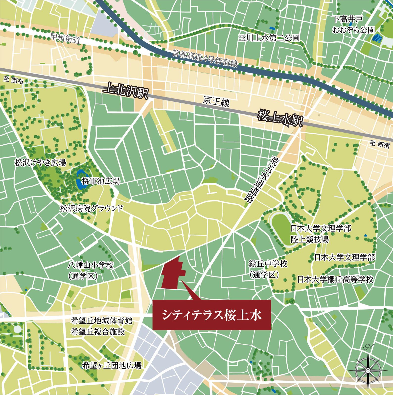 シティテラス桜上水 用途地域概念図