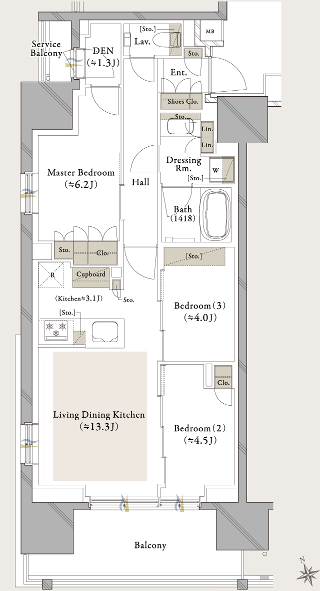 クレストタワー西日暮里 タイプA間取り図（出典：ゴールドクレスト公式）
