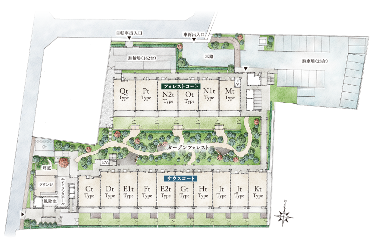クレヴィア西国分寺 敷地配置図