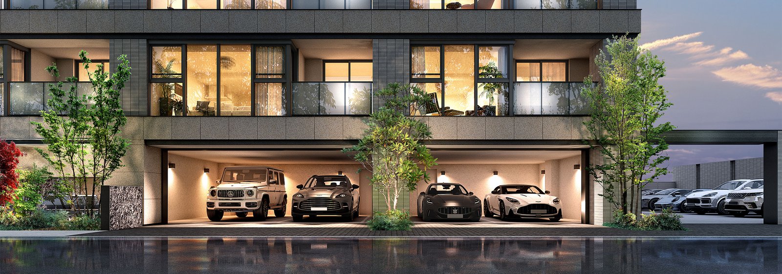 ディアナコート旗の台 シャッターゲート付き平置き駐車場の完成予想CG