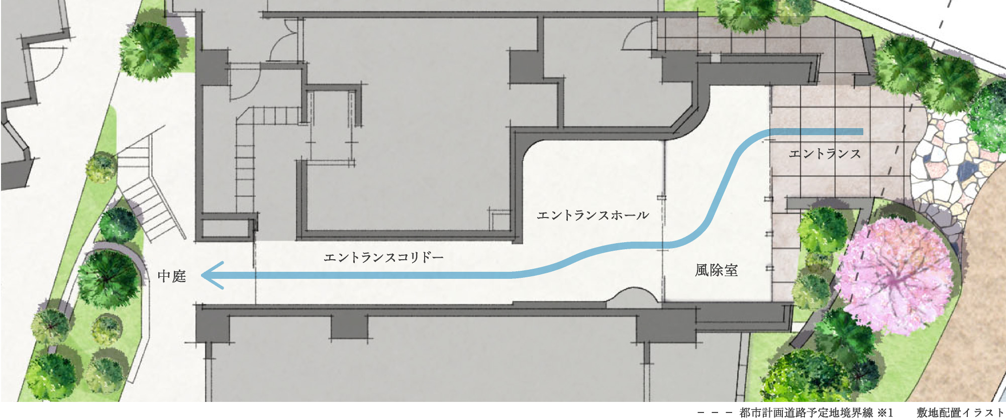 パークホームズ下北沢ガーデン エントランス詳細配置図 平面図